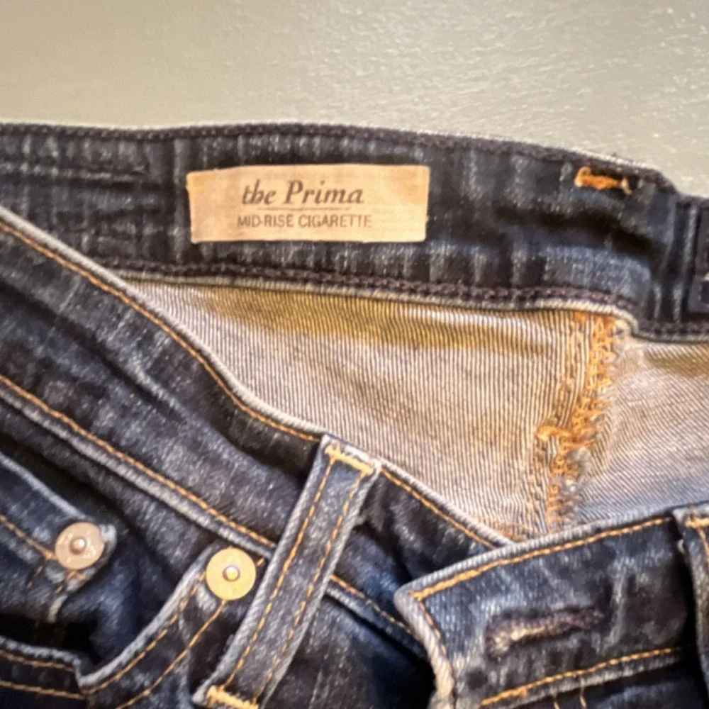 AG Prima Jeans 27R Mid Rise Cigarette Dark Wash USA Made Adriano‎ Goldschmied
